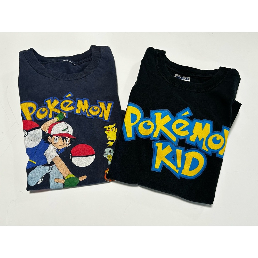 Vintage Y2K Nintendo Pokemon Kid T-Shirt Lot Of 2 - Youth M & L